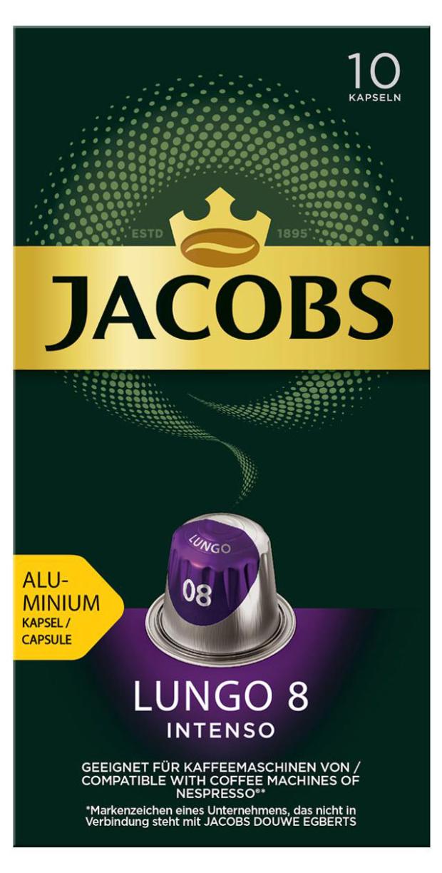 Кофе в капсулах Jacobs Lungo 8 Intenso жареный молотый, 10 капсул кофе в капсулах jacobs lungo 10 шт × 8 г