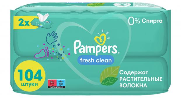 Влажные салфетки детские Pampers Fresh Clean, 104 шт.
