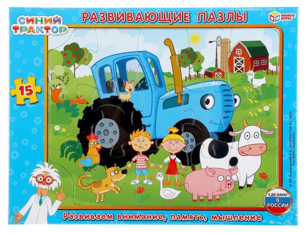 

Пазлы развивающие Умные игры Синий трактор в рамке, 30х22х0,5 см