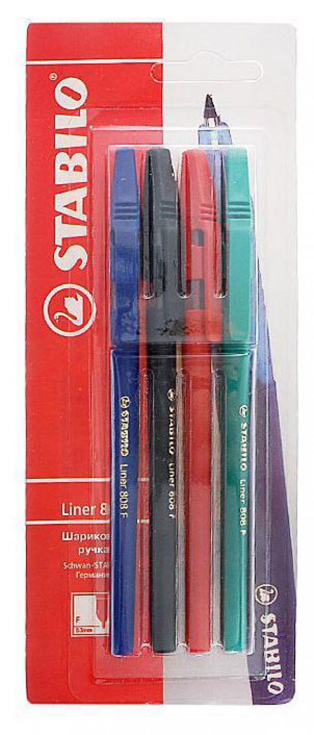 

Набор шариковых ручек Stabilo Liner 808 4 цвета, 4 шт