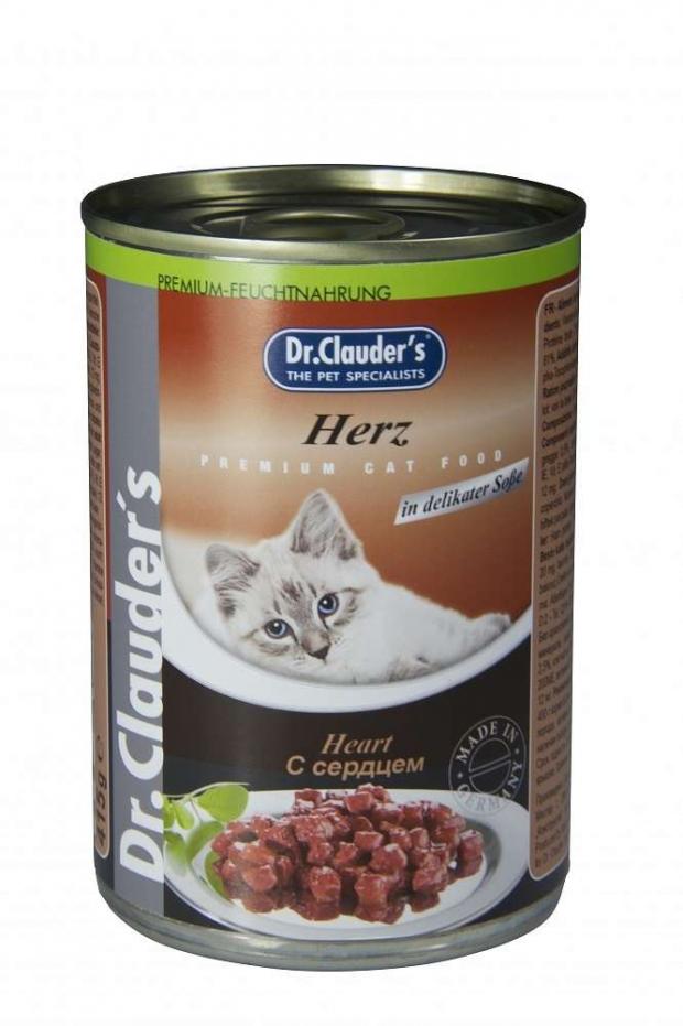 Консервированный корм для кошек DrClauders Fleisch с сердцем в соусе 415 г 99₽