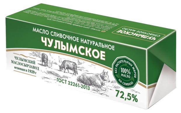 Масло сливочное Чулымское натуральное 72,5% БЗМЖ, 500 г