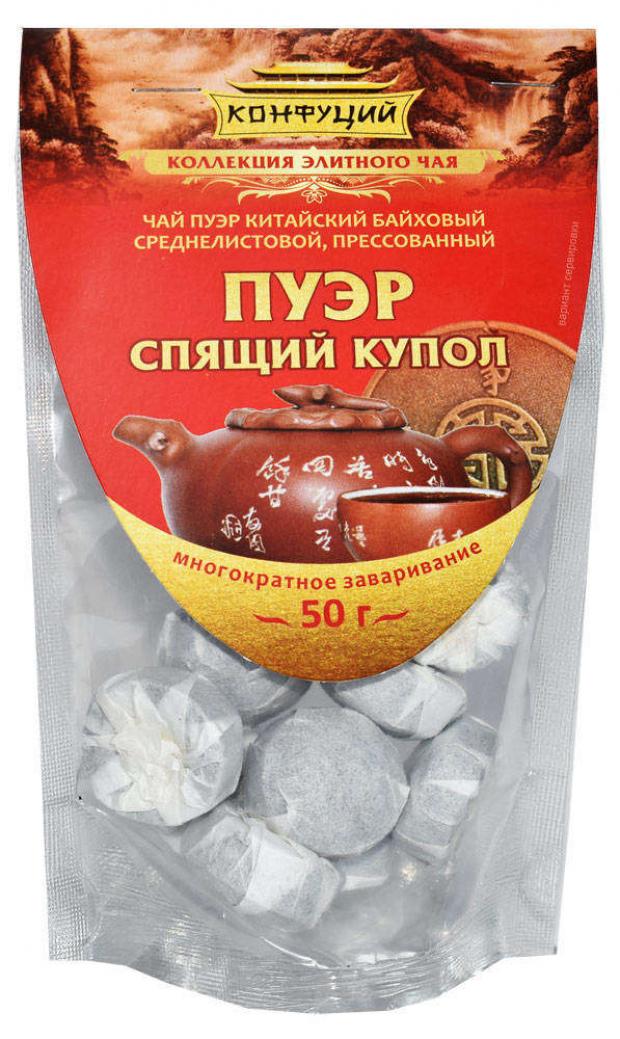 

Чай зеленый «Конфуций» Пуэр Спящий купол китайский листовой, 50 г