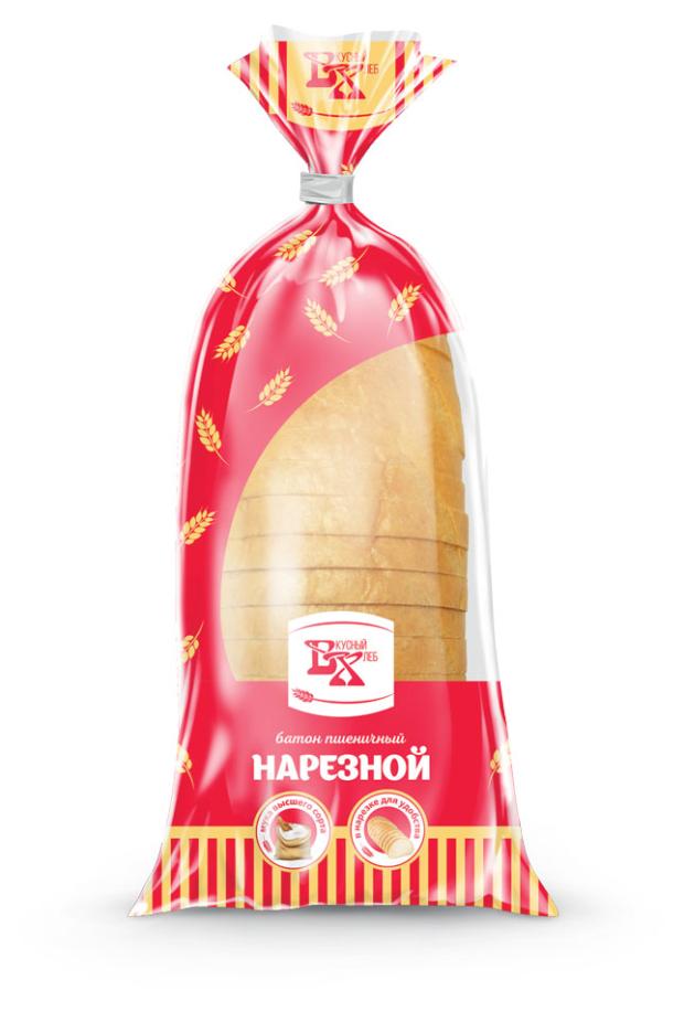 Батон Вкусный хлеб Нарезной из пшеничной муки нарезка, 350 г