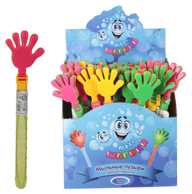 Мыльные пузыри 1TOY Ладошка с трещоткой 1 шт 129₽