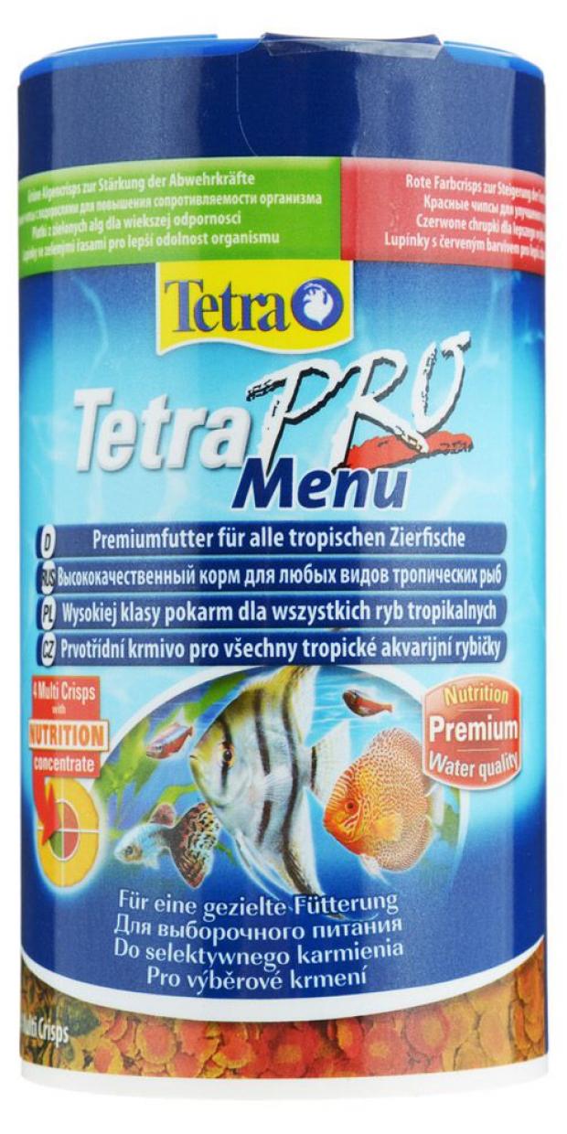 Корм для всех видов рыб Tetra TetraPro Menu 4 вида хлопьев, 250 мл корм для рыб tetra menu для всех видов рыб 4 вида мелких хлопьев 100мл