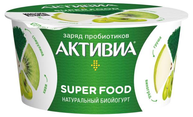 

Йогурт Активиа Super food с грушей киви виноградом и спирулиной 2,2 % БЗМЖ, 140 г