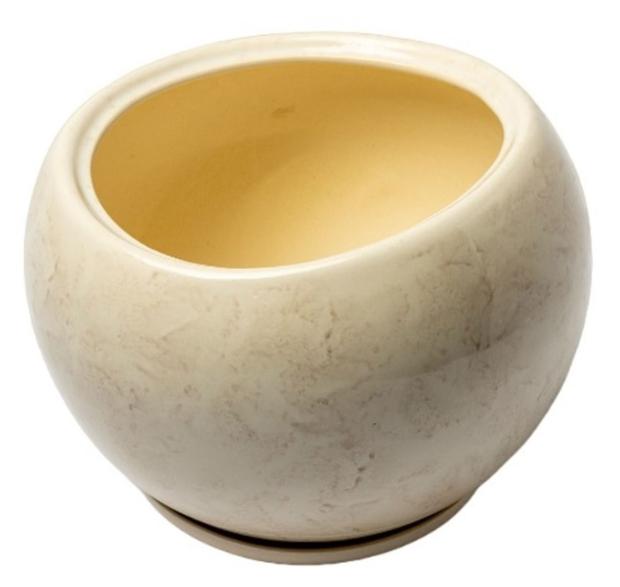 Кашпо для цветов Котовский ФаянсАдель 3 бело-серый, 1,2 л