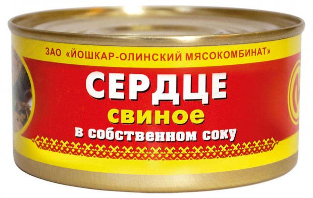 Сердце свиное Йошкар-Олинский Мясокомбинат в собственном соку, 325 г