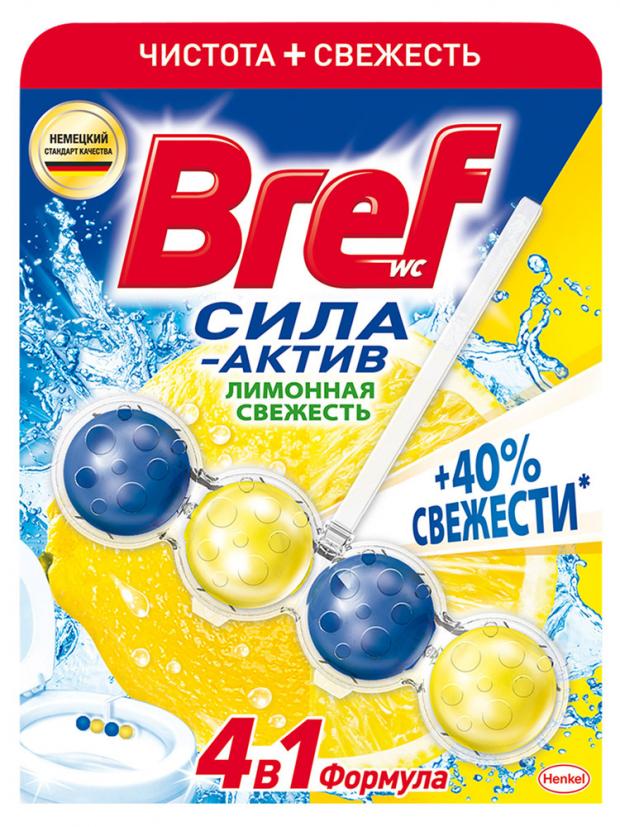 

Чистящее средство для унитаза Bref Сила-Актив Лимонная свежесть, 50 г