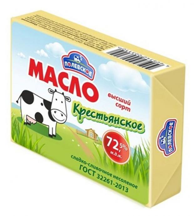 Масло сливочное Полевское Крестьянское 72,5%, 180 г