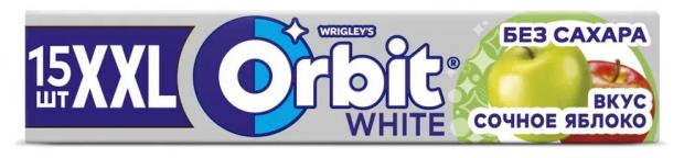 Резинка жевательная Orbit White Сочное яблоко без сахара, 20,4 г