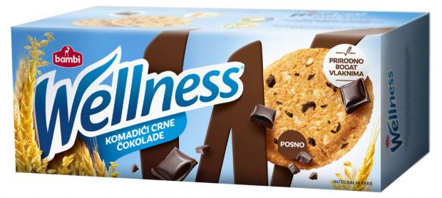 Печенье Wellness цельнозерновое с шоколадом и витаминами, 210 г