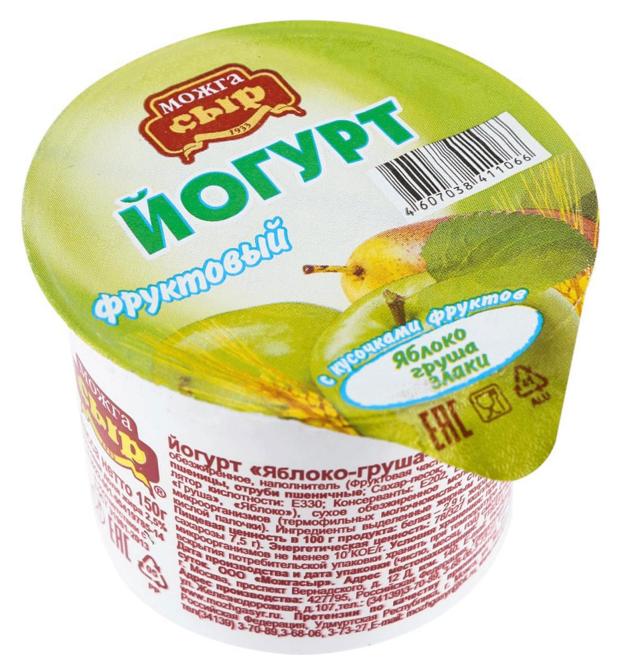 Йогурт МожгаСыр яблоко груша злаки с кусочками фруктов 2,5% БЗМЖ, 150 г