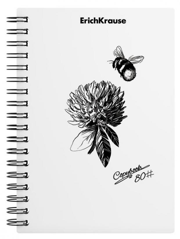

Тетрадь общая ErichKrause Go Аhead Black and White в клетку на спирали А4, 80 л