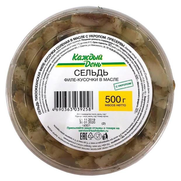 

Сельдь филе-кусочки в масле Каждый день с укропом, 500 г
