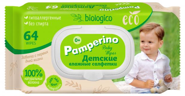 

Влажеые салфетки детские Pamperino Eco Biologico, 64 шт