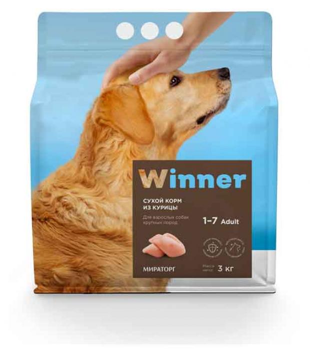 

Сухой корм для собак крупных пород Winner с курицей, 3 кг