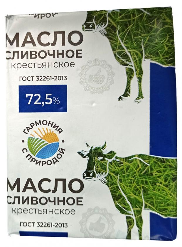 Масло сливочное Гармония с природой Крестьянское 72,5% БЗМЖ, 180 г