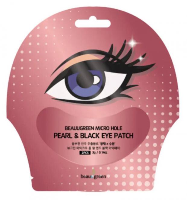 Патчи для кожи вокруг глаз Beauugreen Micro Hole Pearl & Black Eye Patch с жемчугом и экстрактом трюфеля, 2 шт