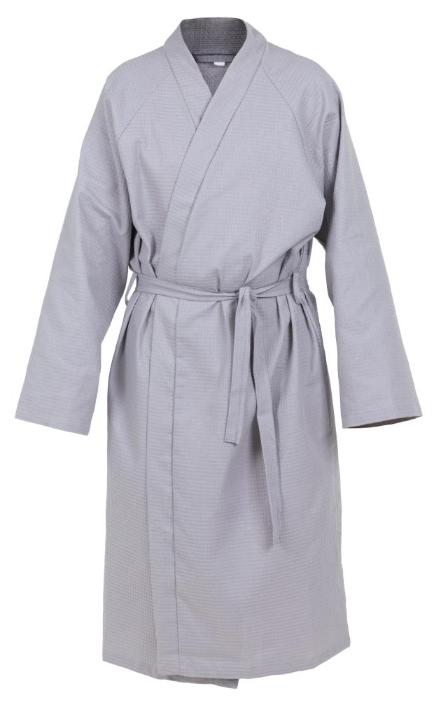 Халат вафельный Каждый день серый, р L-XL