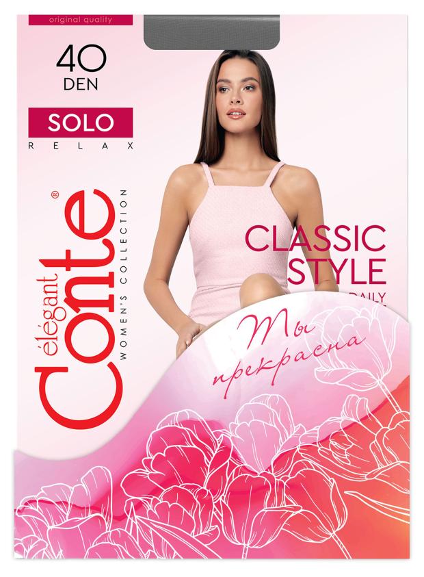 Колготки женские Conte Elegant Solo 40 Grafit, размер 4