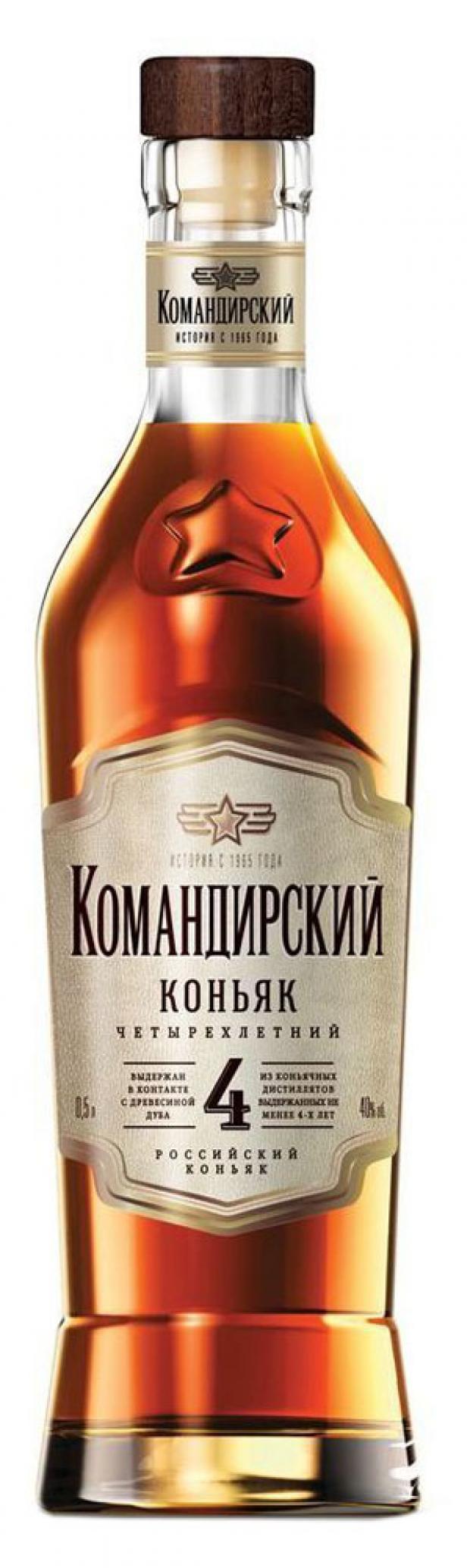 Коньяк Командрский 4 года Россия, 0,5 л коньяк father s old barrel 4 года 0 5 л