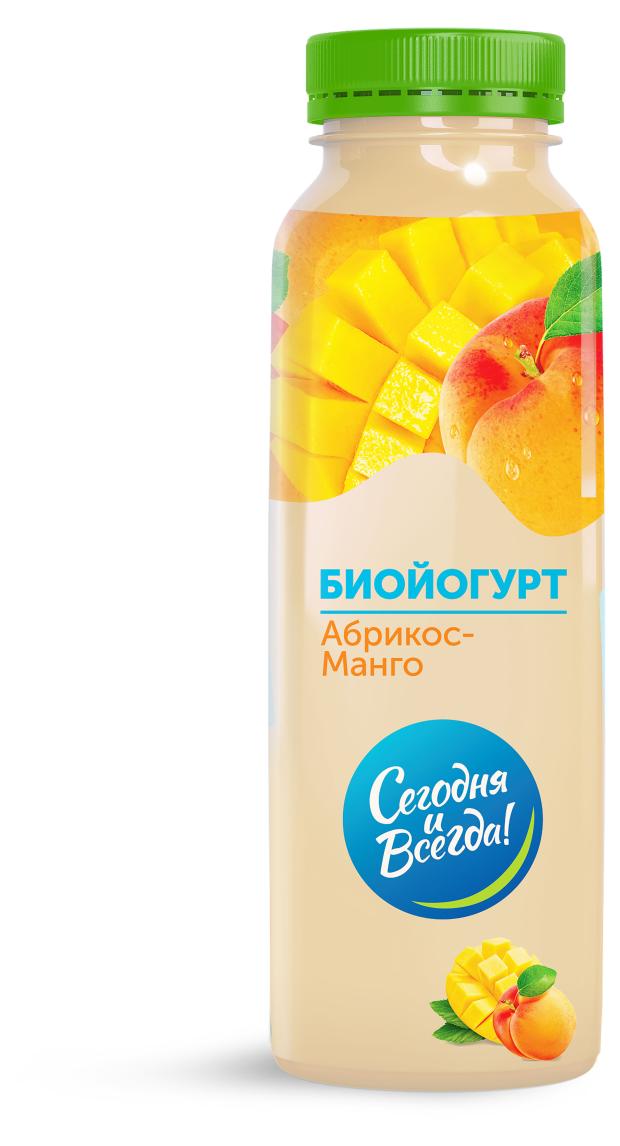 Биойогурт питьевой Сегодня и Всегда манго абрикос 2,6%, 310 г