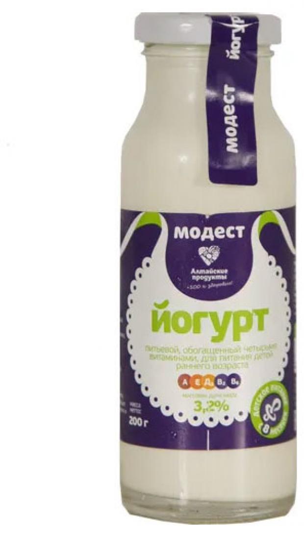 Йогурт детский Модест без сахара с 8 мес. 3,2% БЗМЖ, 200 г
