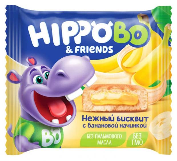 

Пирожное HIPPO BO & friends бисквит с банановой начинкой, 32 г