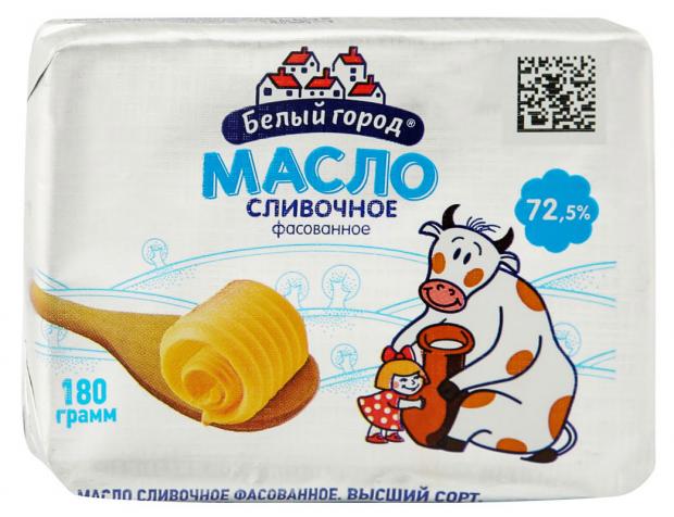 Масло сливочное Белый Город Крестьянское 72,5%, 180 г