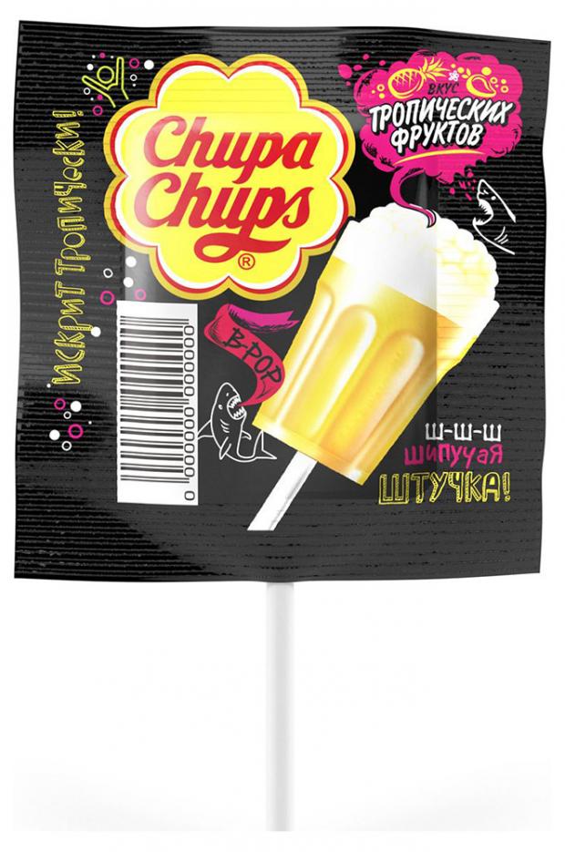 Леденец на палочке Chupa Chups B-Pop со вкусом тропических фруктов, 15 г
