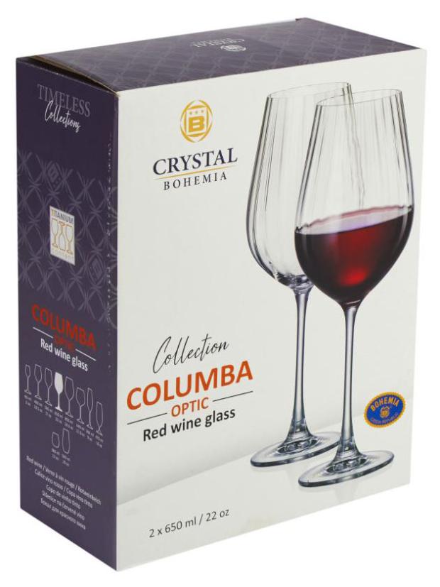 

Рюмка для вина CRYSTAL BOHEMIA Columba Optic, 650 мл х 2 шт