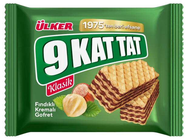 Вафли Ulker 9Kat Tat с кремовой начинкой из лесного ореха, 39 г
