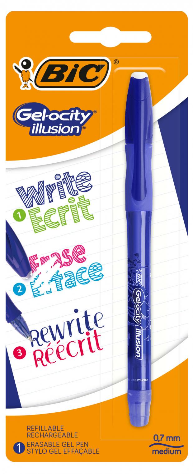 

Ручка гелевая стираемая BIC Gel-Ocity Illusion синяя