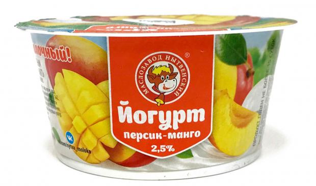 Йогурт Маслозавод Нытвенский персик манго 2,5%, 120 г