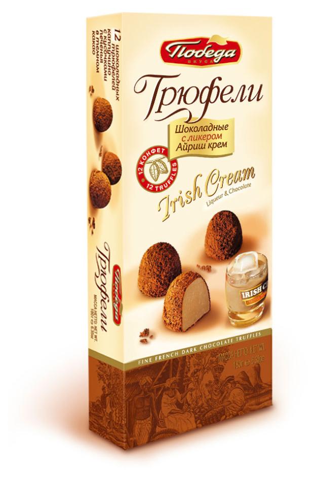 

Конфеты Победа вкуса трюфели шоколадные с ликером Айриш крем, 180 г