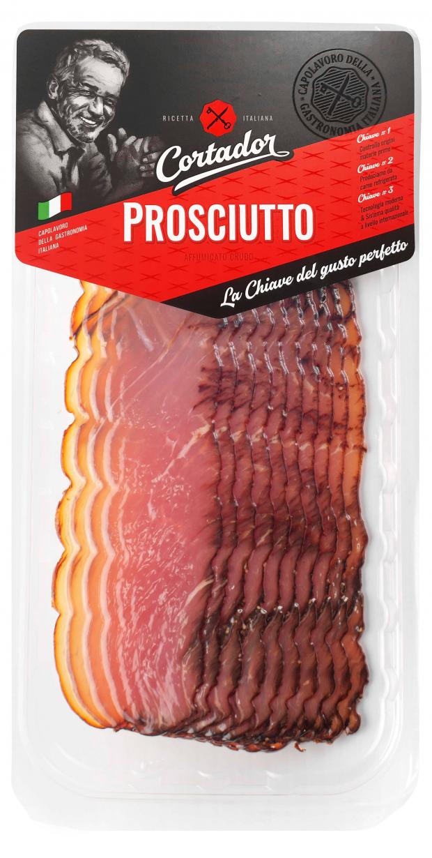 Прошутто сыровяленое Cortador из свинины нарезка, 80 г окорок сыровяленый prosciutto crudo el parador 70 г