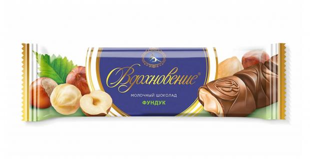 Батончик Вдохновение молочный с фундуком, 40 г nestle hot cocoa mix насыщенный вкус молочного шоколада без жира 208 г 7 33 унции