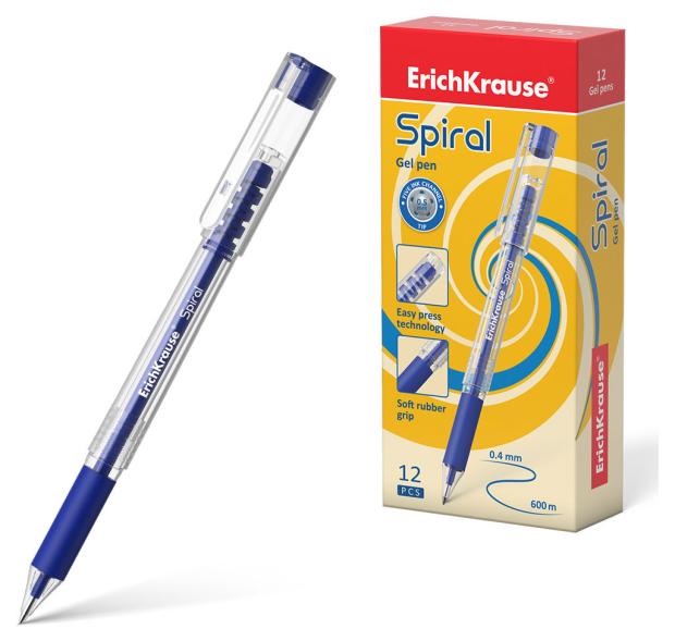 

Ручка гелевая ErichKrause Spiral синяя