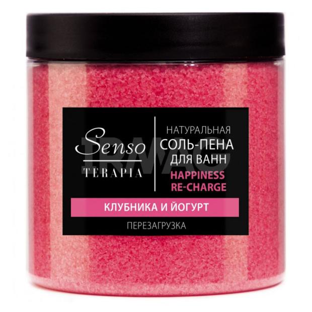 Соль-пена для ванн Красная Линия Senso Terapia Happiness re-charge клубника и йогурт, 600 г