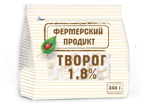 Творог Фермерский продукт 1,8% БЗМЖ, 340 г