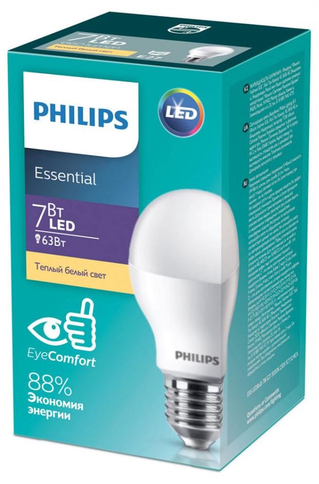 

Лампа светодиодная Philips LED 7-65W E27 теплый свет
