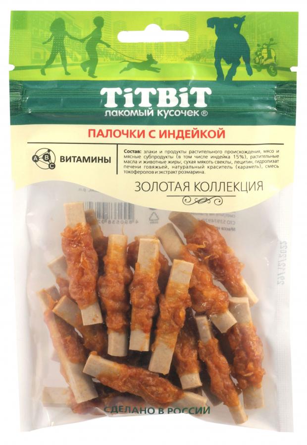 

Лакомство для собак TiTBiT Палочки из индейки Золотая коллекция, 80 г
