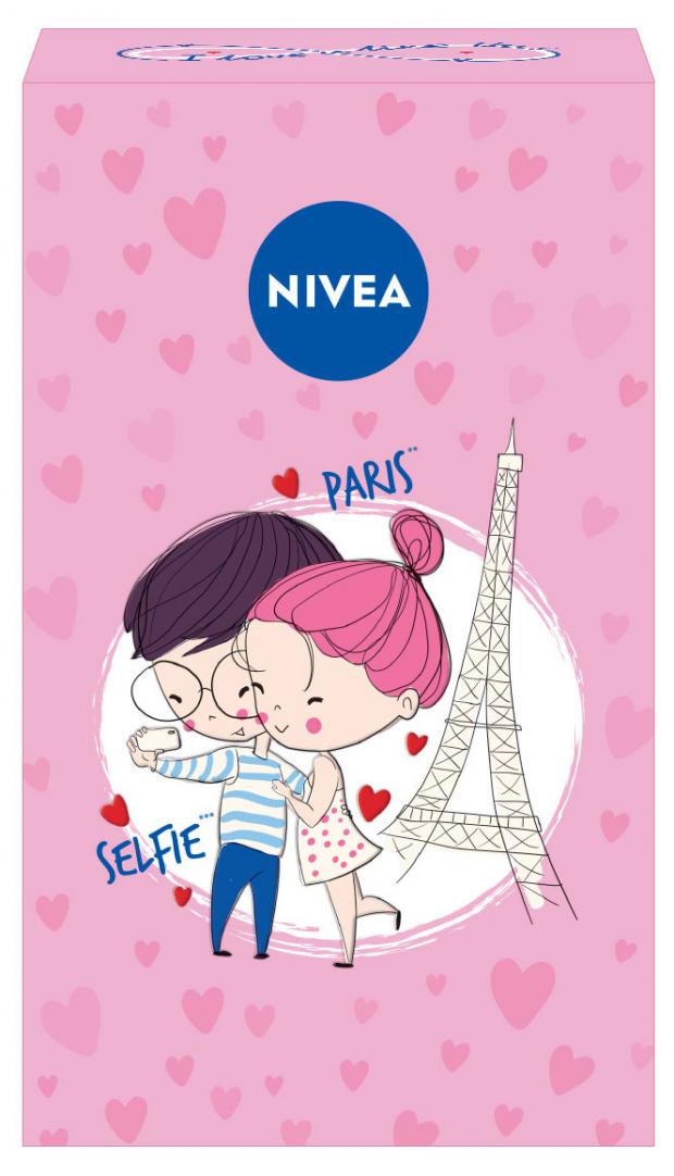 Подарочный набор Nivea Love Гель для душа Пион +Антиперспирант Нежная свежесть ролик