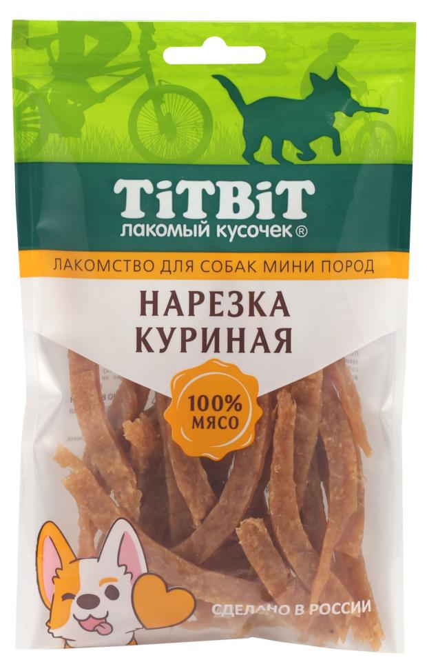

Лакомство для собак TITBIT нарезка куриная, 70 г