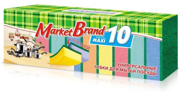 

Губка для посуды Market Brand Макси, 10 шт