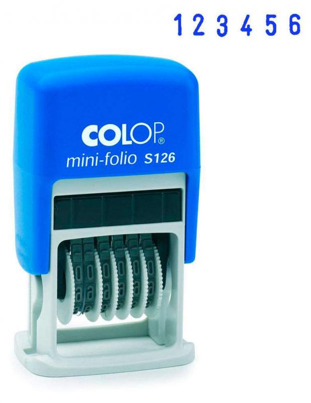 

Нумератор мини Colop S126 6 разрядов высота шрифта 3,8 мм