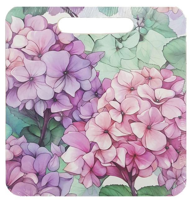 

Доска разделочная деревянная с декором Гортензии, 21х19,5 см