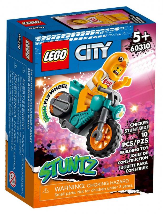 

Конструктор LEGO City Stuntz Трюковый мотоцикл с цыпленком